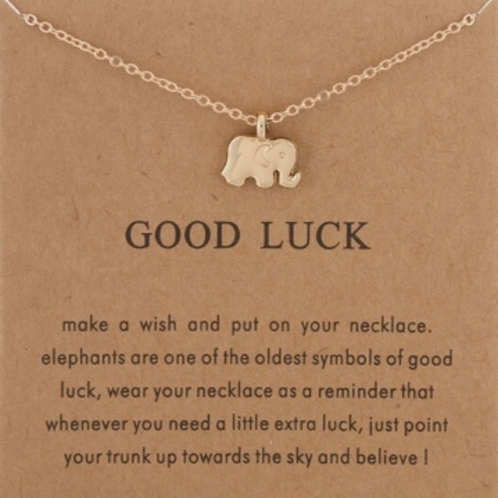 Good Luck Tiny Elephant Necklace with Card